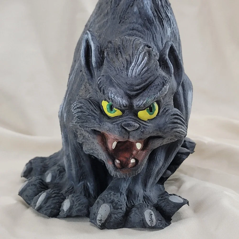 Halloween Monster Screeching Black Cat Foam Scary Spooky Decor Vtg 10 Inch